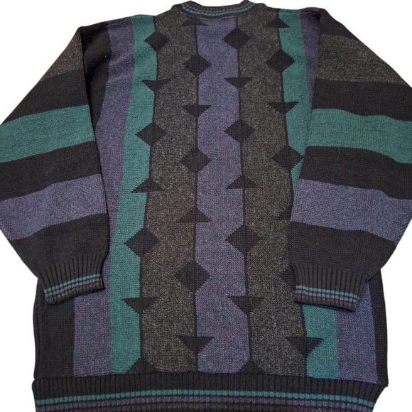 Vintage Protege Geometric Grandpa Sweater Large - Picture 2 of 5